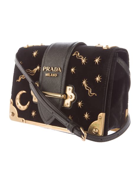 prada cahier black vlevet|prada cahier astrology shoulder bag.